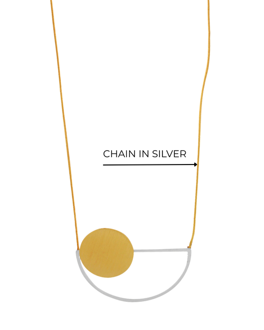 Theia IN:STORE Collana Regolabile a Mezza Luna e Punto a 2 Toni Placcata in Argento