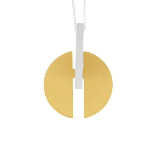 Collana Vanity regolabile con mezze lune bicolore placcata argento e oro