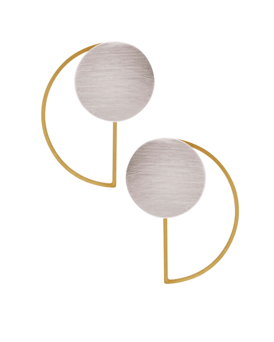 Theia IN:STORE 2in1 Orecchino a Mezza Luna & Punto Bicolore Placcato Argento