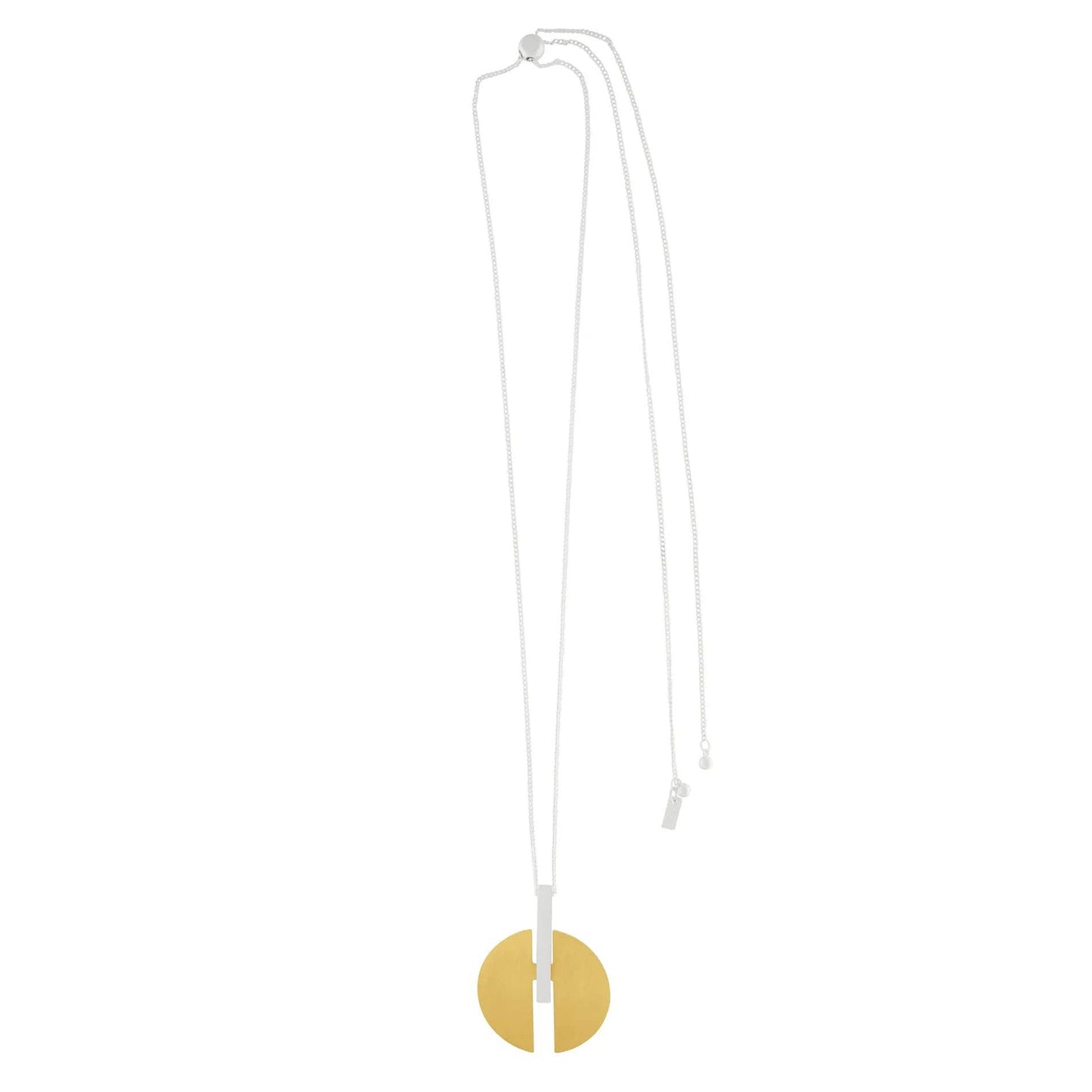 Collana Vanity regolabile con mezze lune bicolore placcata argento e oro